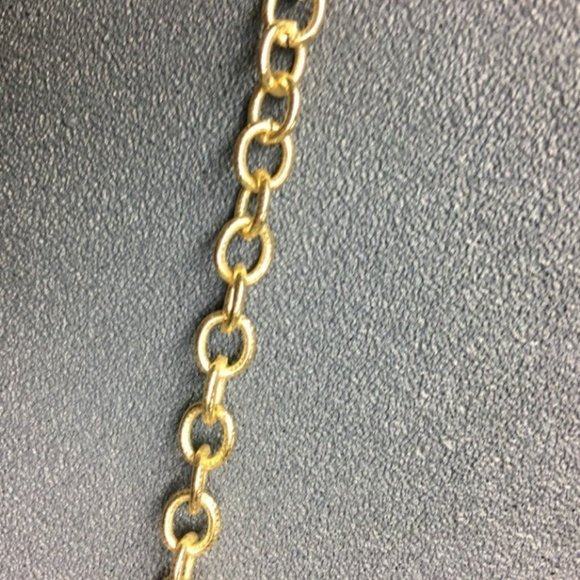 Long Y Drop Necklace Barbie Gold Pink Salmon Rose Leaves Dangles Retro Cottage - Picture 4 of 8